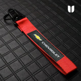 CHEVROLET RED KEYCHAIN WITH METAL KEY RING