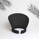 Lady Summer Straw Visor Hat Black