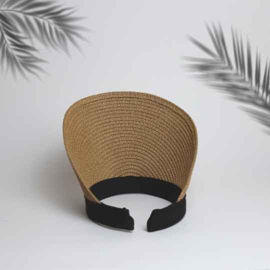 Lady Summer Straw Visor Hat Brown