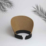 Lady Summer Straw Visor Hat Brown