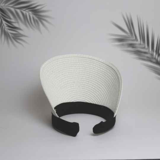 Lady Summer Straw Visor Hat White