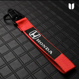 HONDA RED KEYCHAIN WITH METAL KEY RING