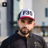 F35 Cap - BLACK White and Red