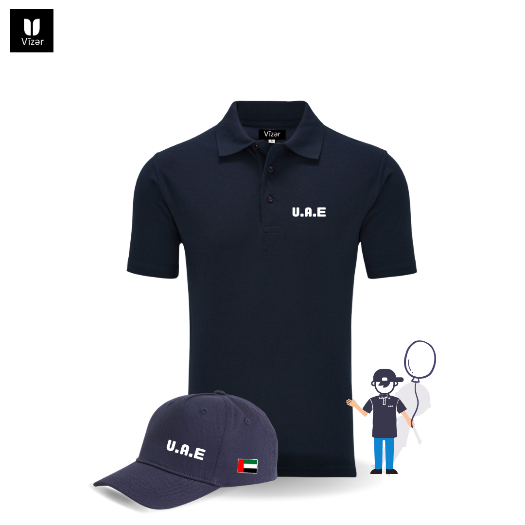 Kids UAE Polo +Cap _Navy