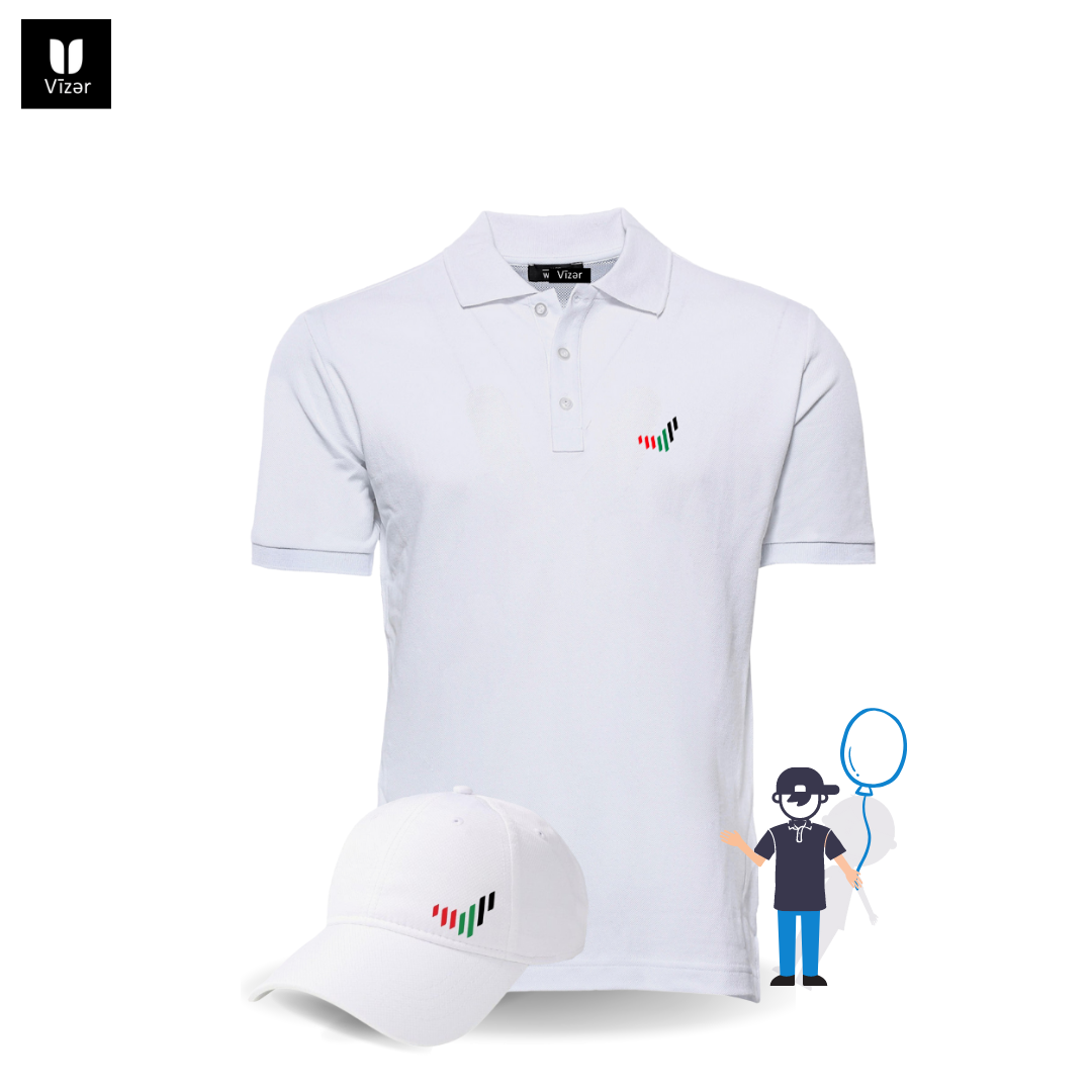 Kids UAE Polo +Cap _White