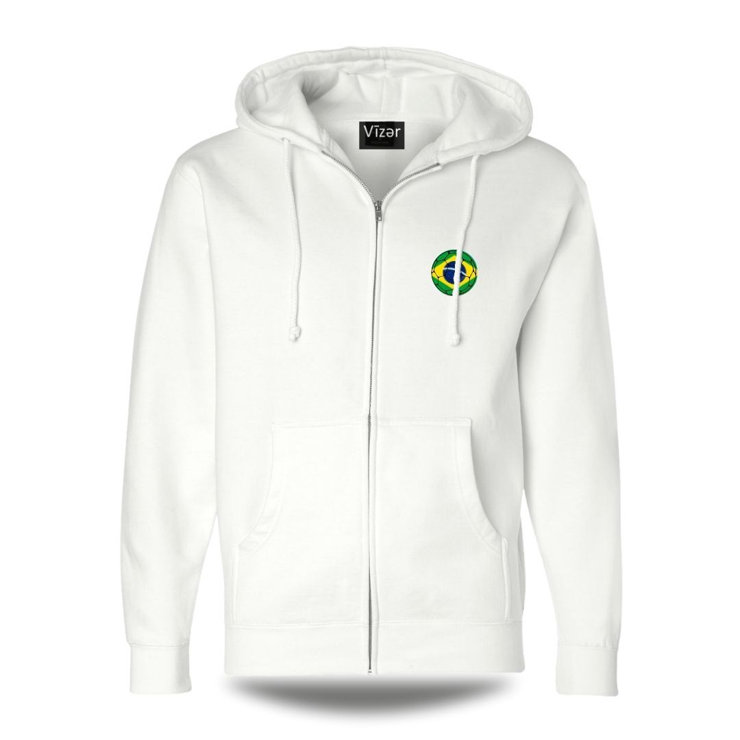 Brazil Hoodie Jacket _ White