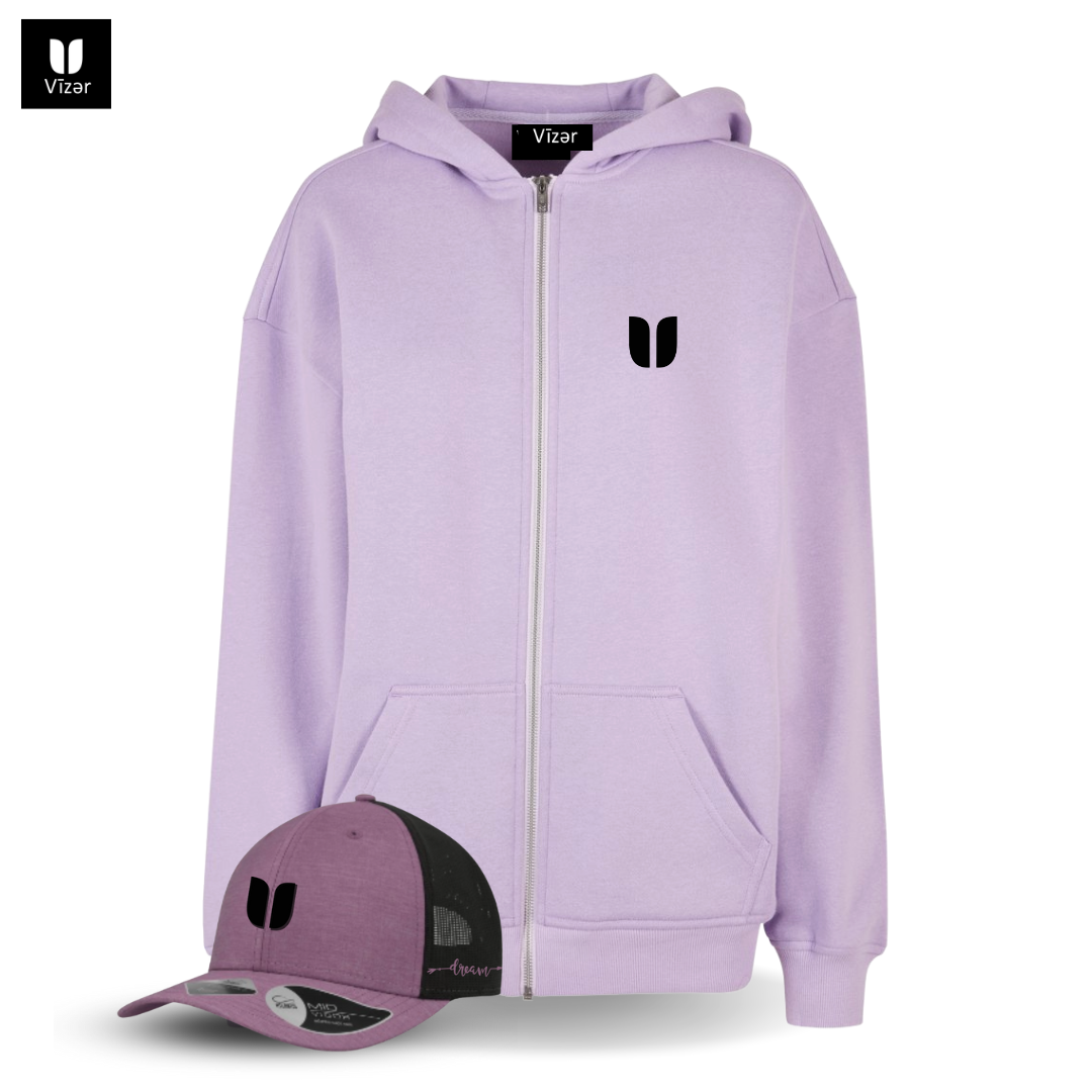 Tulip Hoodie Jacket  + Cap_ Light Purple