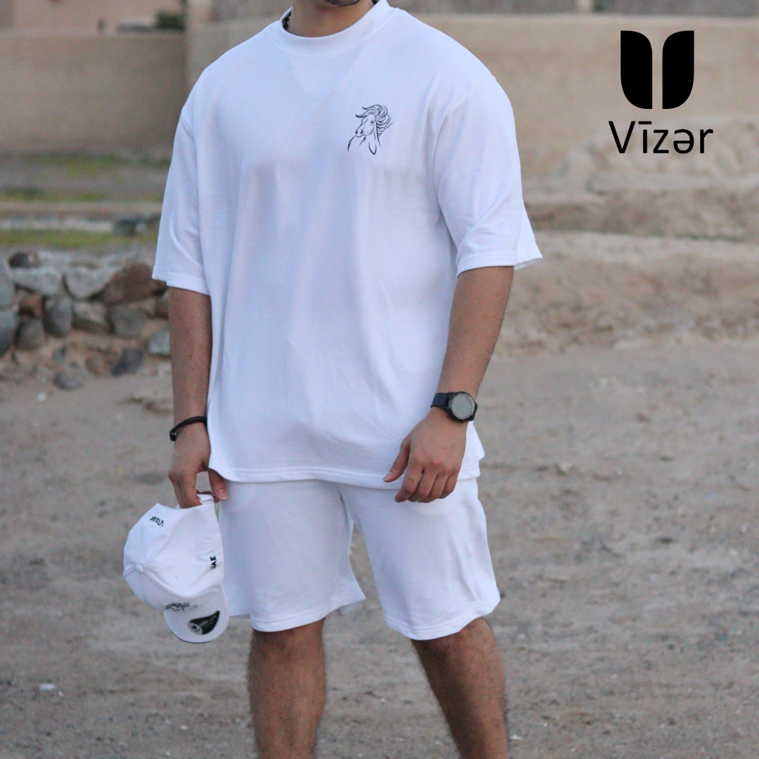 Falcon Oversized T-shirt & Short Set _White