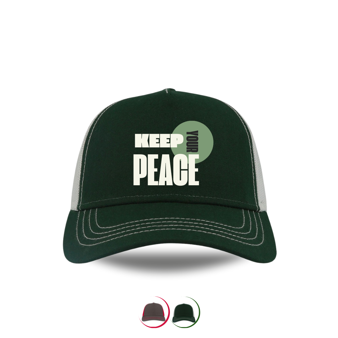 Keep UR Peace Cap Colors Green bottle-White