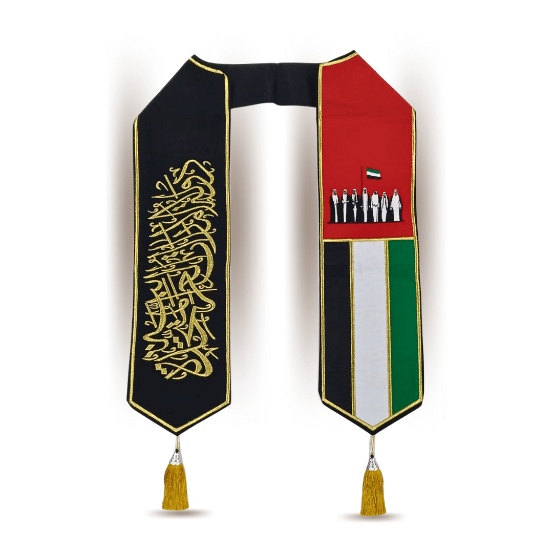 UAE SCARF Cotton Black_ Embroidered.