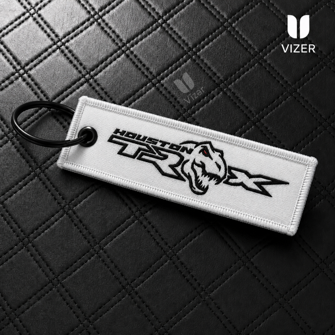 TRX WHITE  KEYCHAIN WITH METAL KEY RING