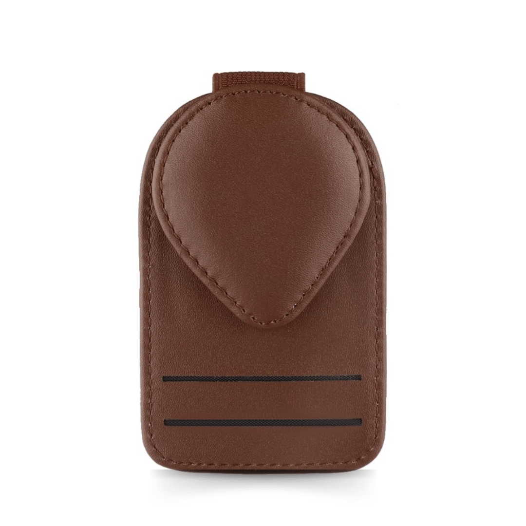 Sunglass Holder for Car with 2 Card Holder_ Brown