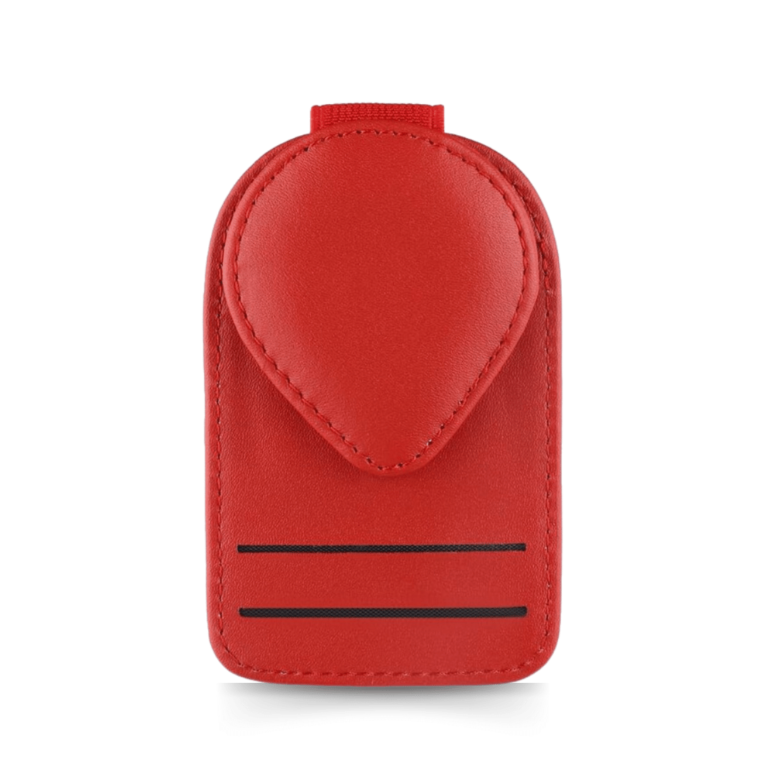 Sunglass Holder for Car with 2 Card Holder_ Red