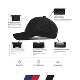 Falcon Quick Dry Baseball Cap Laser Cut Mesh Ball Cap Curved