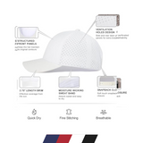 Falcon Quick Dry Baseball Cap Laser Cut Mesh Ball Cap Curved