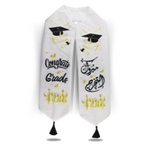 GRADUATION SCARF Velvet_ White