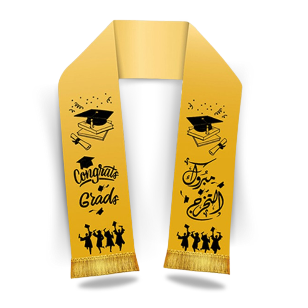 GRADUATION SCARF Velvet_ Yellow