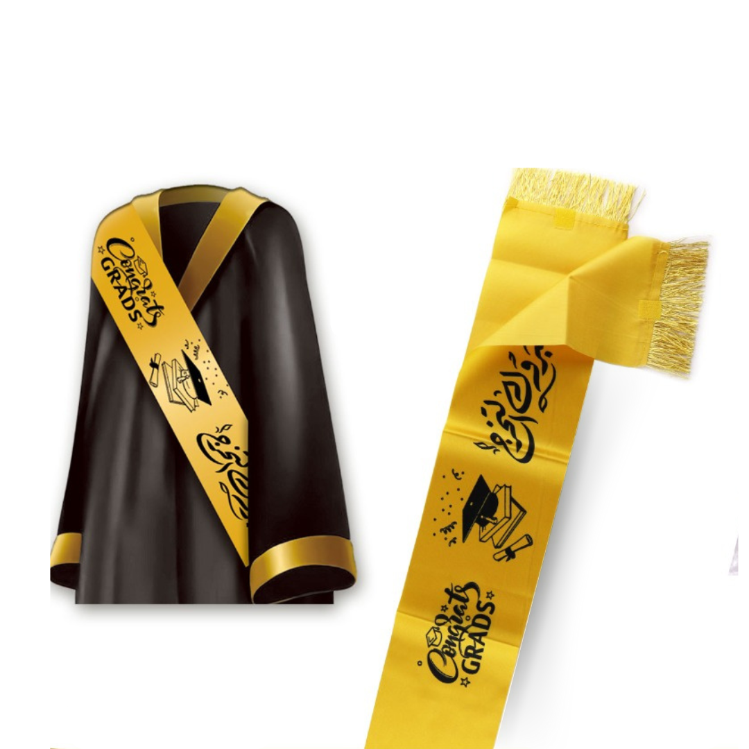 GRADUATION SIDE SCARF Silk_ Yellow