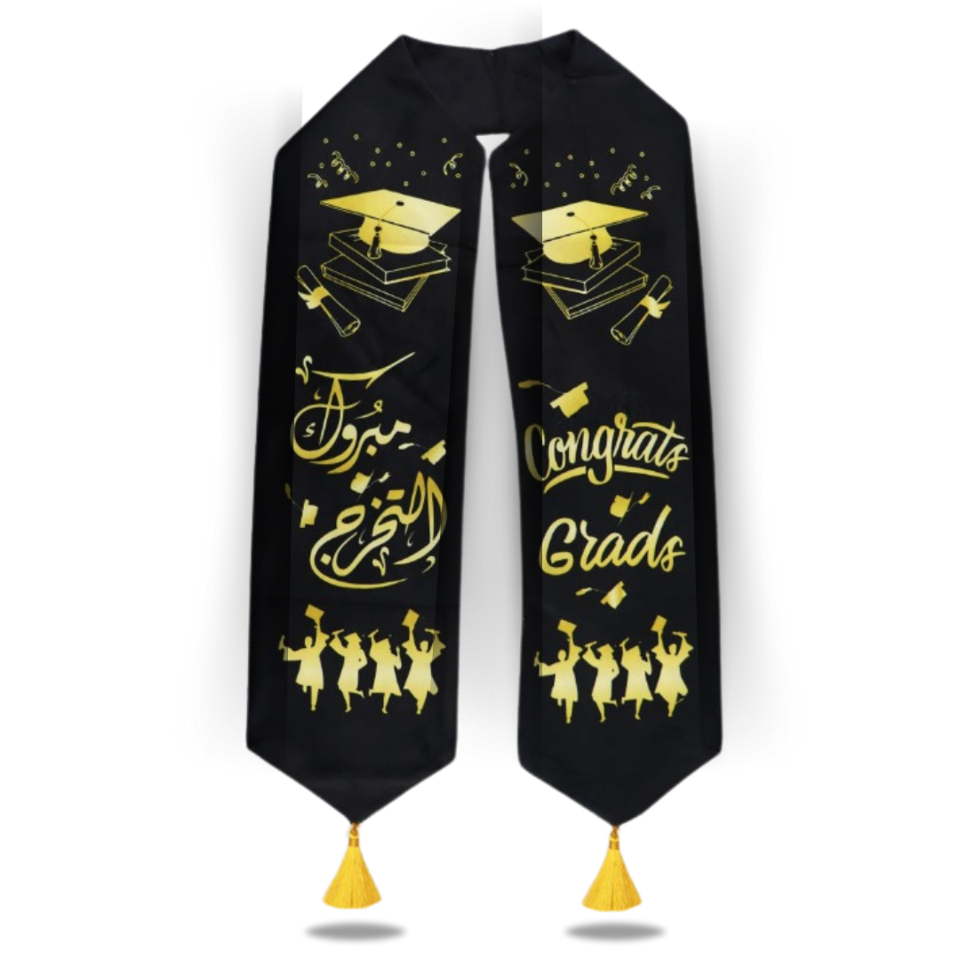 GRADUATION SCARF Velvet_ Black