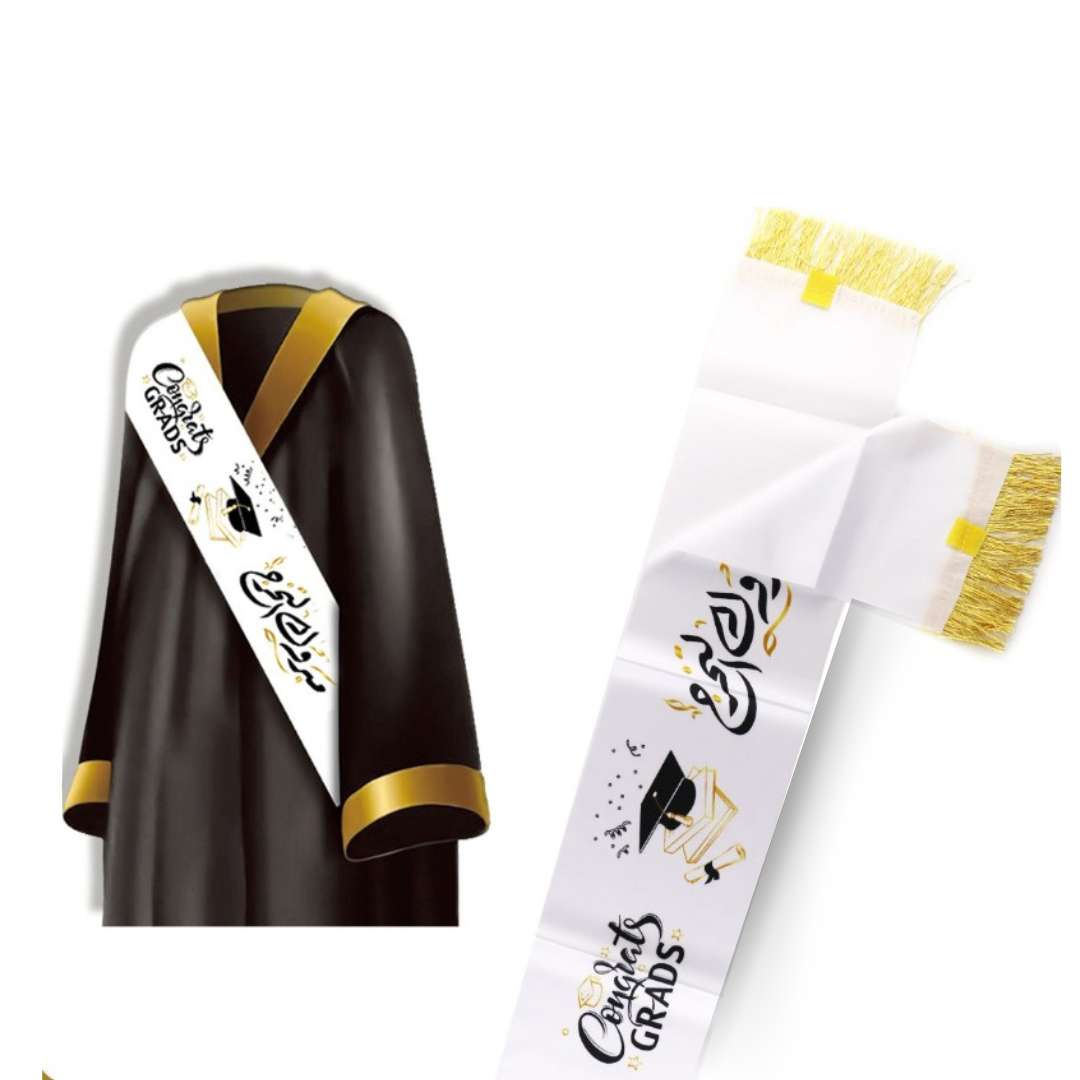 GRADUATION SIDE SCARF Silk_ White