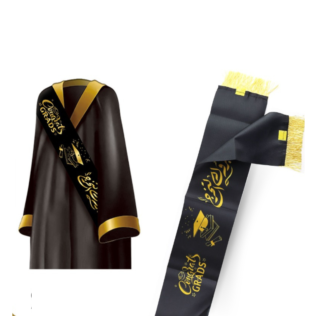 GRADUATION SIDE SCARF Silk_ Black