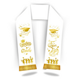 GRADUATION SCARF Velvet_ White