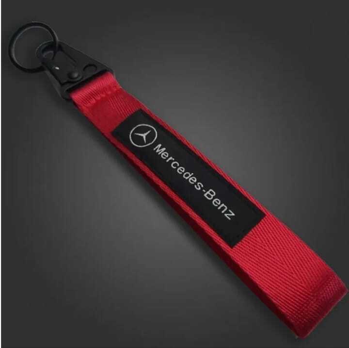 Benz RED KEYCHAIN WITH METAL KEY RING