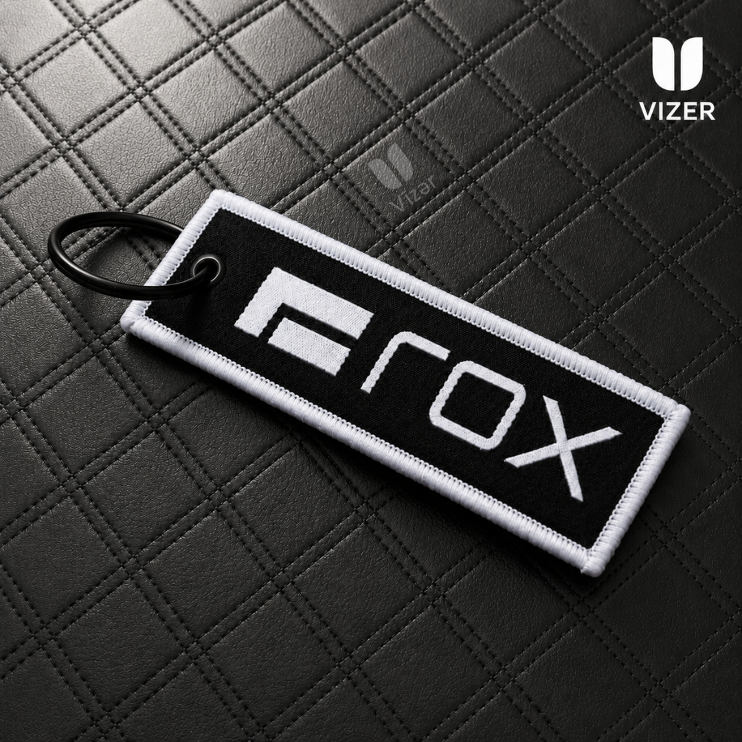 ROX BLACK KEYCHAIN WITH METAL KEY RING