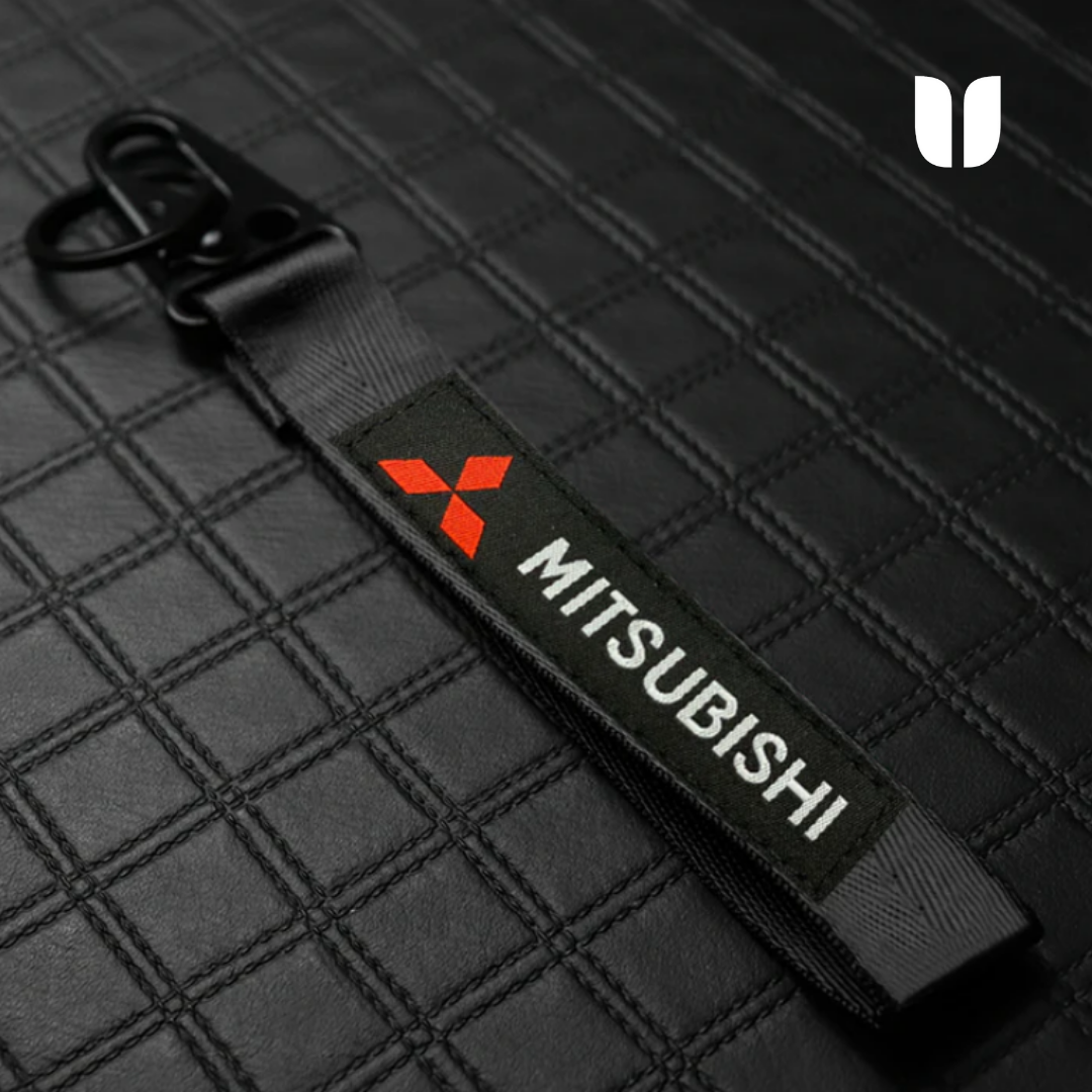 Mitsubishi BLACK KEYCHAIN WITH METAL KEY RING