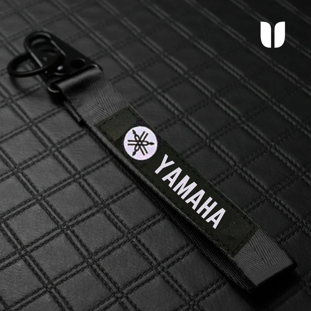 YAMAHA BLACK KEYCHAIN WITH METAL KEY RING