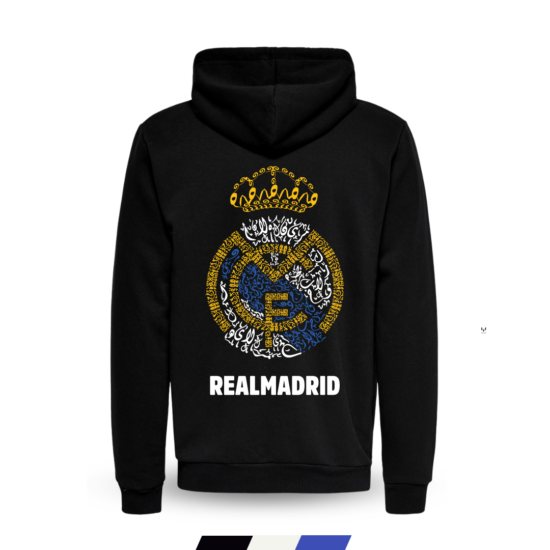 Real Madrid Calligraphy Hoodie Jacket 1-pc Only (Adults- 2XL Black)