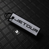 JETOUR WHITE KEYCHAIN WITH METAL KEY RING