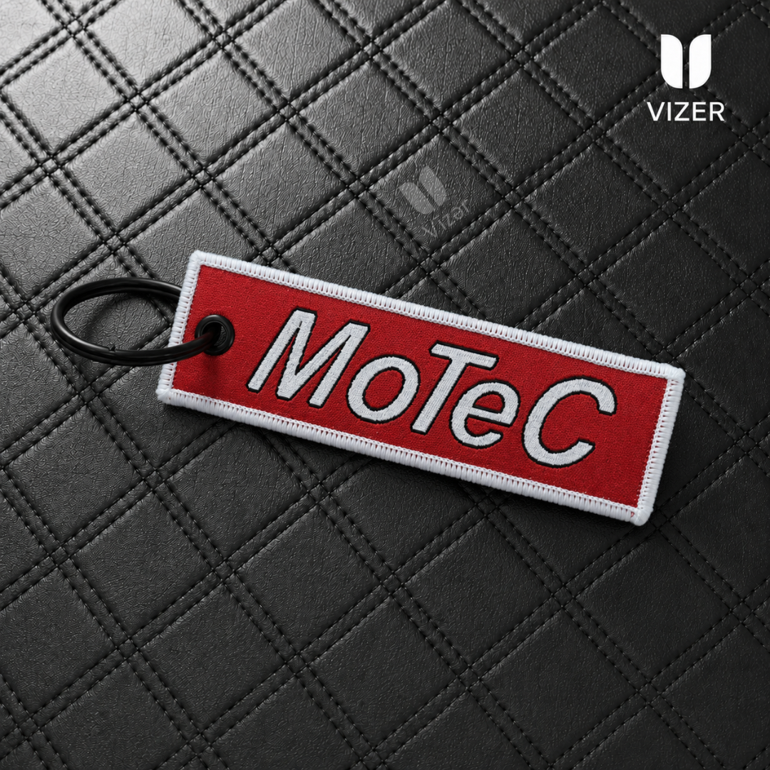 MoTeC RED KEYCHAIN WITH METAL KEY RING