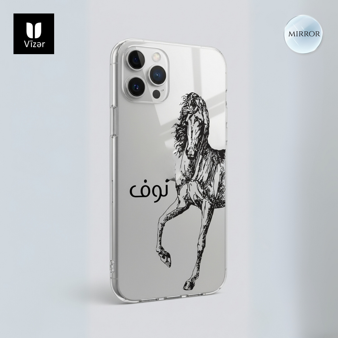 iPhone Mirror Cover Customize your Name logo (back)