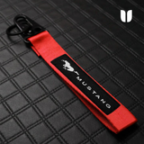 MUSTANG Black KEYCHAIN WITH METAL KEY RING