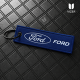 FORD NAVY KEYCHAIN WITH METAL KEY RING
