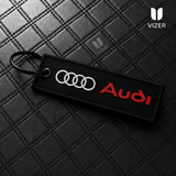 Audi BLACK KEYCHAIN WITH METAL KEY RING