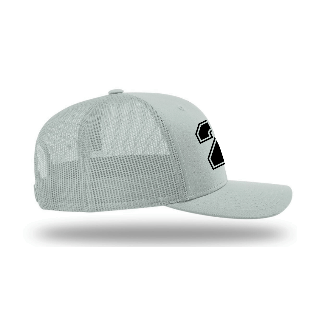 Number 2 Hard Trucker Unisex Cap Black One Size (Gray)