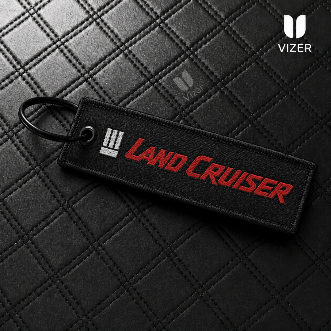 LAND CRUISER BLACK KEYCHAIN WITH METAL KEY RING