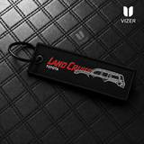 LAND CRUISER BLACK KEYCHAIN WITH METAL KEY RING