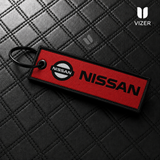 NISSAN BLACK KEYCHAIN WITH METAL KEY RING