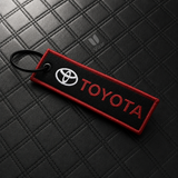 TOYOTA BLACK KEYCHAIN WITH METAL KEY RING