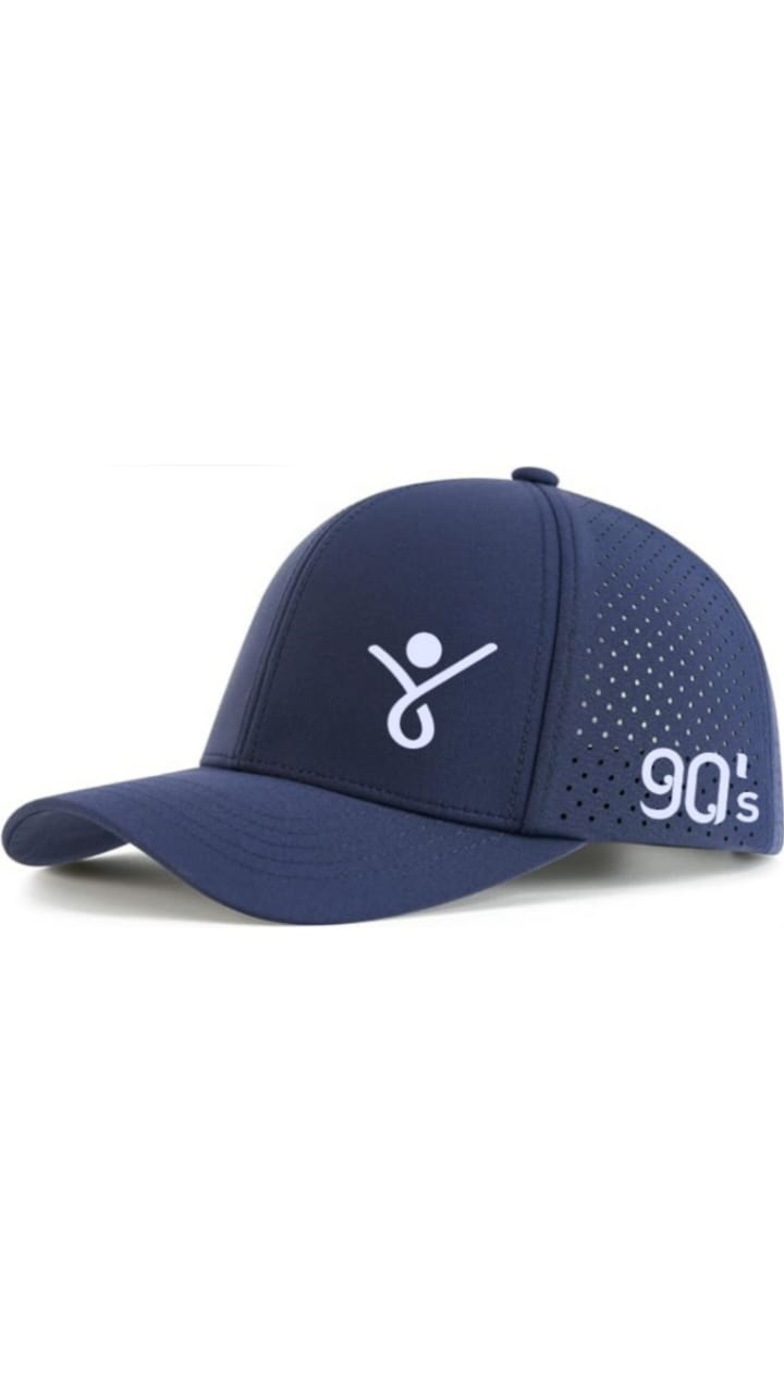 RUN 90s' Quick Dry Baseball Cap Laser Cut Mesh Ball Cap Curved