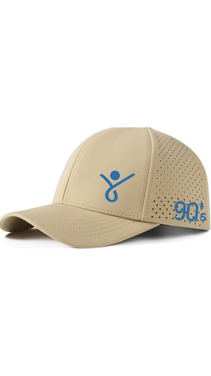 RUN 90s' Quick Dry Baseball Cap Laser Cut Mesh Ball Cap Curved