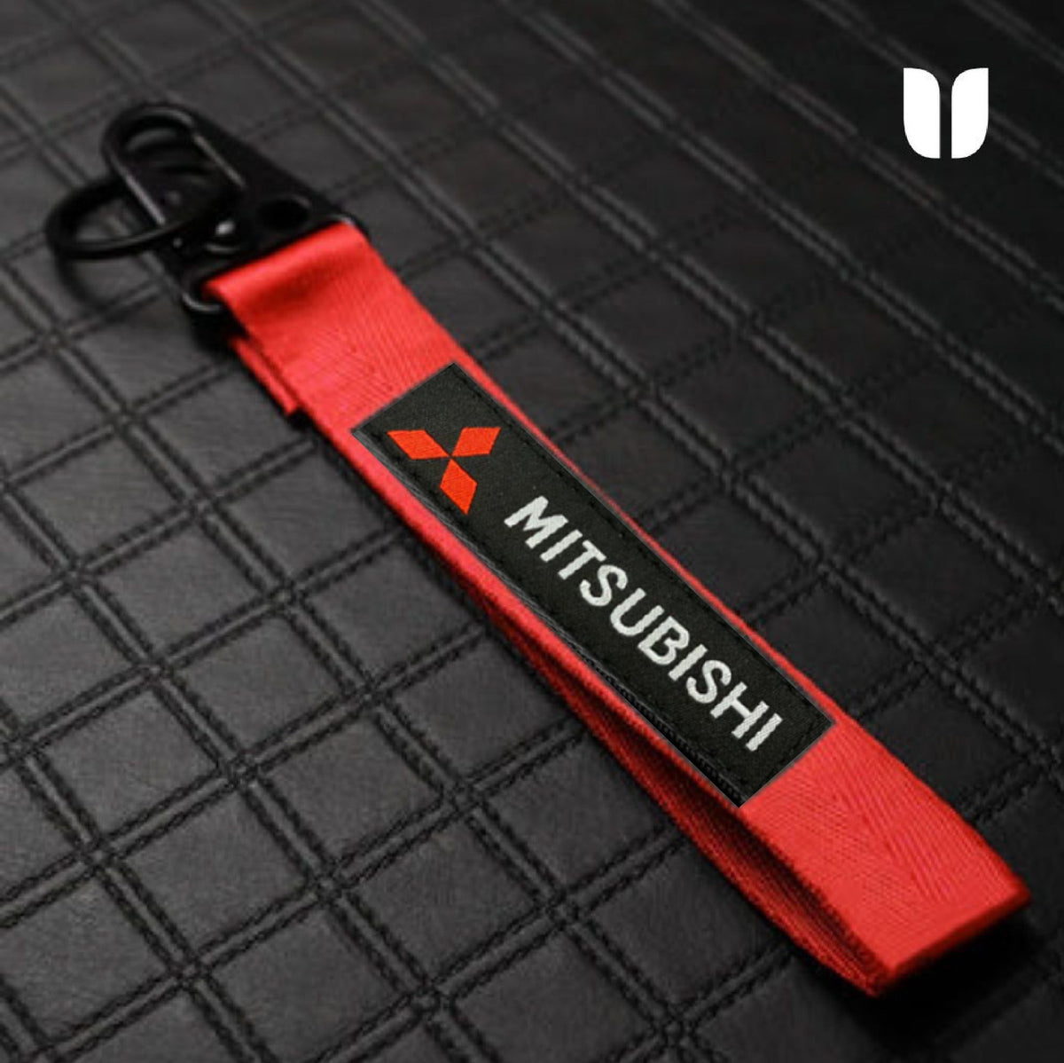 Mitsubishi RED KEYCHAIN WITH METAL KEY RING